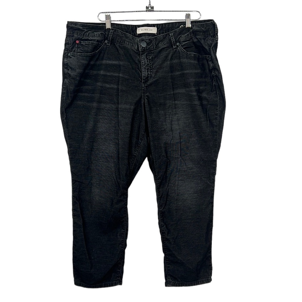 SLINK Jeans Black Curvy Skinny Leg Stretch‎ Jeans Womens 22 Plus Cropped
